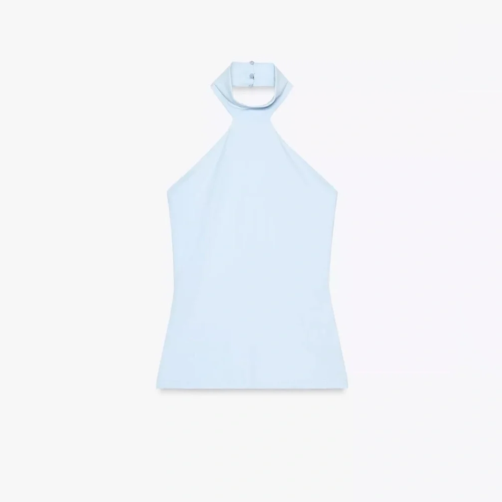 Zara POLYAMIDE HALTER TOP - Picture 4 of 5